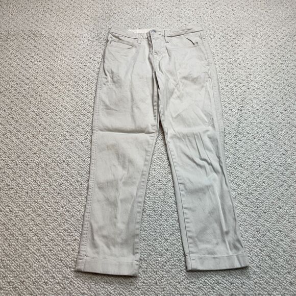 Levis Jeans Womens 27 Light Beige Khaki Rolled Legs Cropped Ladies 28x25 Solid - Picture 1 of 13